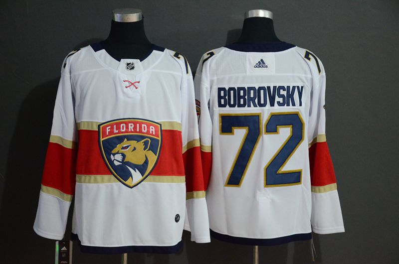 Men Florida Panthers #72 Bobrovsky White Adidas Stitched NHL Jersey